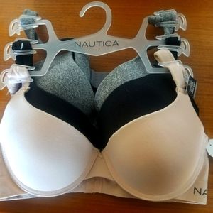 NWT Nautica 3 Pack Super Soft Bras 36C